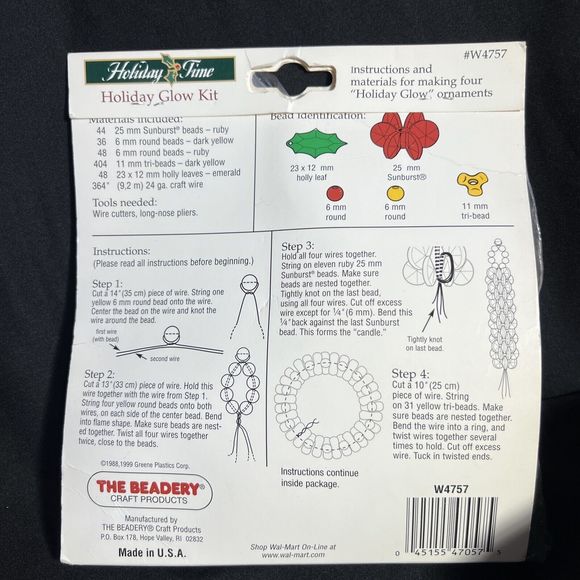 Holiday  Time Christmas Beaded Candle  Ornament Kit - Picture 3 of 3